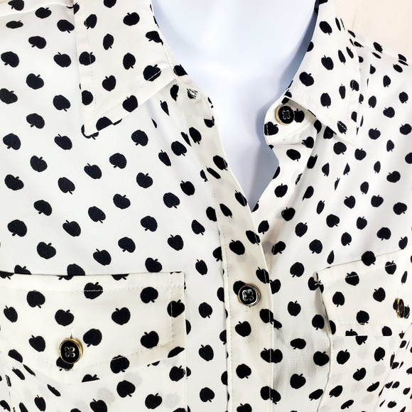 Jones New York XS Button Down White Black - Picture 3 of 13